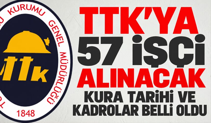 TTK’ya 57 işçi alınacak: Kura tarihi ve kadrolar belli oldu
