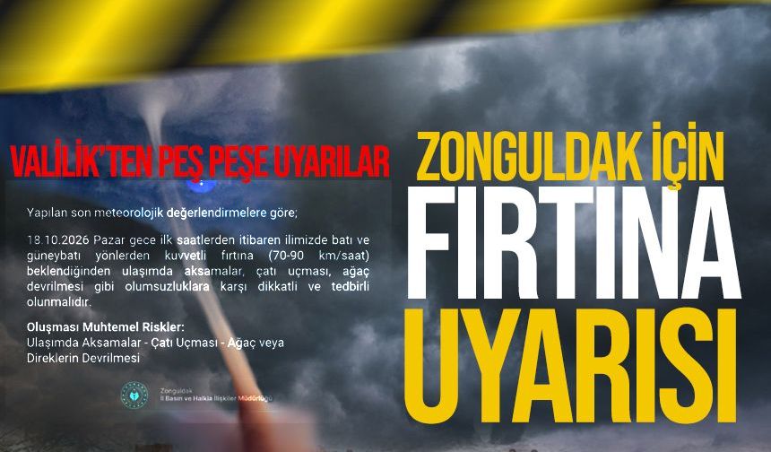 Zonguldak’ta fırtına alarmı! Rüzgârın hızı 90 kilometreyi bulacak
