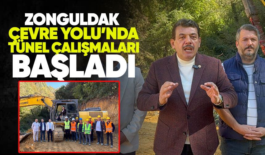 Zonguldak çevre yolu'nda tünel çalışmaları başladı