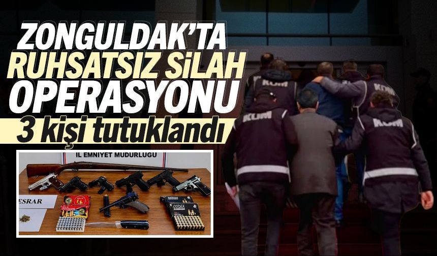 Zonguldak’ta ruhsatsız silah operasyonu: 3 kişi tutuklandı