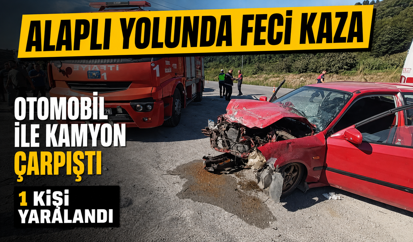 Alaplı yolunda feci kaza: 1 kişi yaralandı