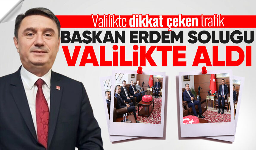 Müfettişlerin ziyaretinin ardından Başkan Erdem soluğu Valilikte aldı