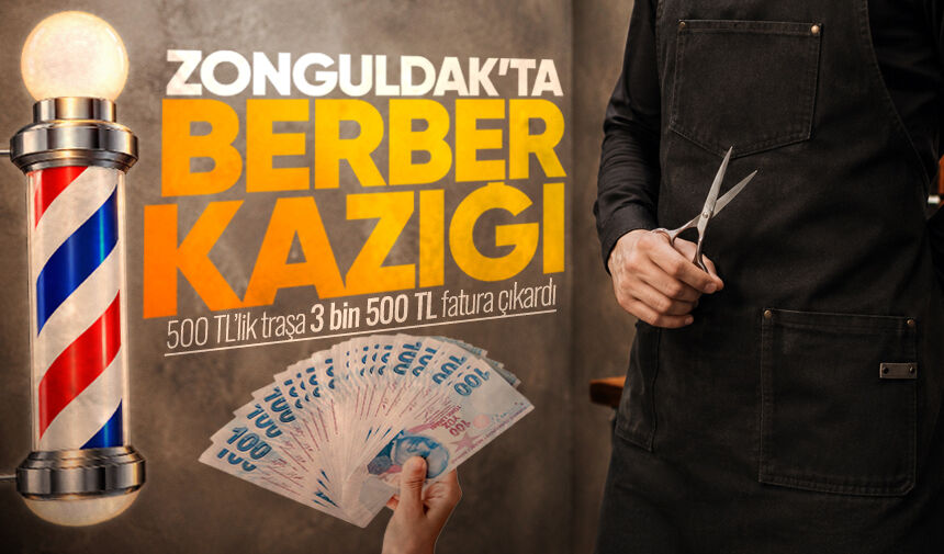 Zonguldak'ta berber kazığı: 500 TL’lik saç traşı için 3 bin 500 TL fatura çıkardı