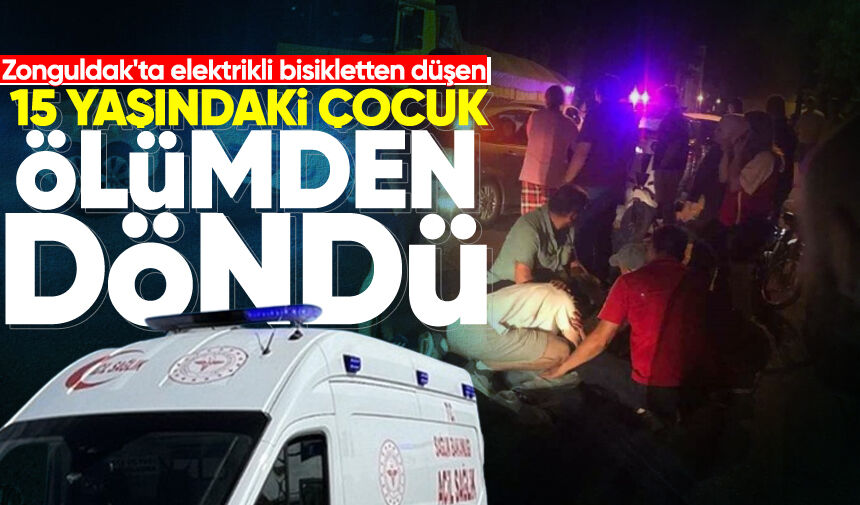 Zonguldak'ta elektrikli bisikletten düşen genç yaralandı
