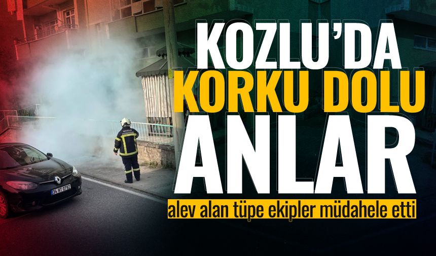 Kozlu’da alev alan tüpe ekiplerden müdahale